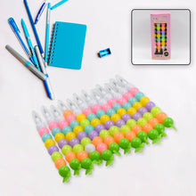 Stylish Pearls Pen Set – Fancy Multicolor Non - Sharpening Moti Gel Pens for Kids (12 Pc Set) - luckystorebuy.in