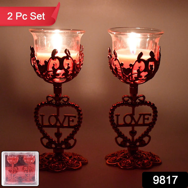 Tea Lights Holder Candle Stand (2 Pc Set) - luckystorebuy.in