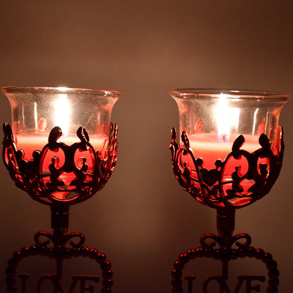 Tea Lights Holder Candle Stand (2 Pc Set) - luckystorebuy.in