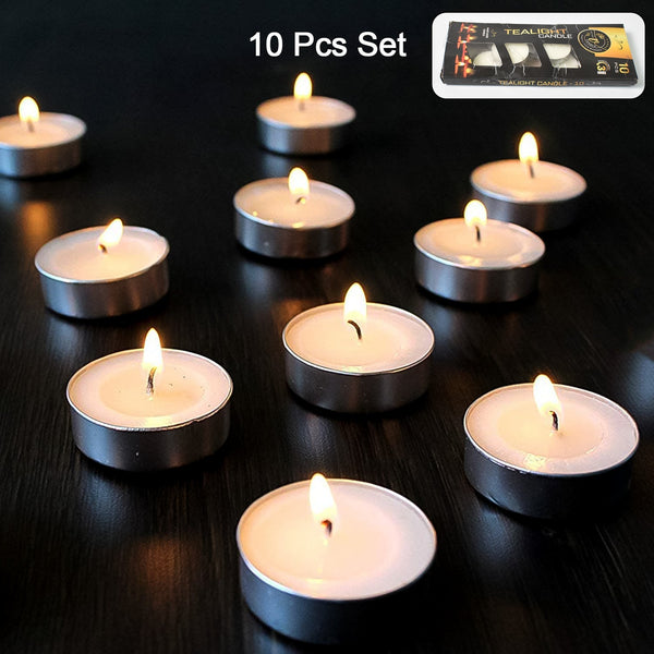 Tealight Candles Set, Smokeless Candles (10 Pcs set) - luckystorebuy.in