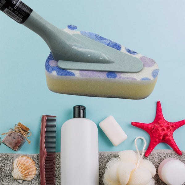 Triangular Sponge Brush – Long Handle Multipurpose Kitchen & Bathroom Cleaning Tool - luckystorebuy.in