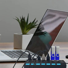 USB Splitter Multi Port USB 2.0 Hub, 7 Port with Independent On/Off Switch and LED Indicators USB A Port Data Hub, Suitable for PC Computer Keyboard Laptop Mobile HDD, Flash Drive Etc - luckystorebuy.in
