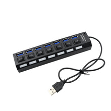 USB Splitter Multi Port USB 2.0 Hub, 7 Port with Independent On/Off Switch and LED Indicators USB A Port Data Hub, Suitable for PC Computer Keyboard Laptop Mobile HDD, Flash Drive Etc - luckystorebuy.in