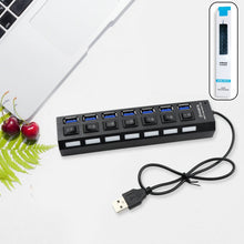 USB Splitter Multi Port USB 2.0 Hub, 7 Port with Independent On/Off Switch and LED Indicators USB A Port Data Hub, Suitable for PC Computer Keyboard Laptop Mobile HDD, Flash Drive Etc - luckystorebuy.in
