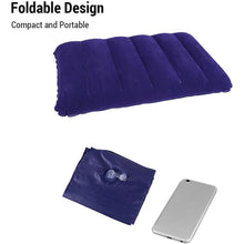 Velvet Air Inflatable Travel Pillow (Blue) - luckystorebuy.in