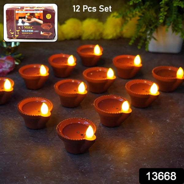 Water Sensor Diyas for Diwali Decoration (12 Pcs Set) - luckystorebuy.in