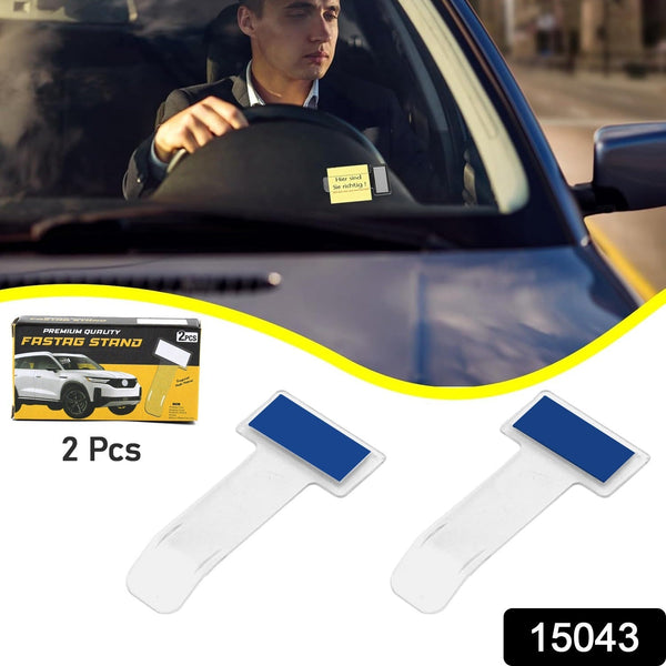 Windscreen cardholder, Fastag Stand, Transparent Ticket Holder Car (2 Pc Set) - luckystorebuy.in