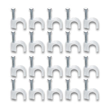 Wire Wall Clips, Plastic Cable Clips Round Wire Pins with Steel Nail (20 Pcs Set) - luckystorebuy.in
