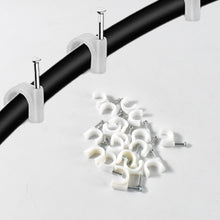 Wire Wall Clips, Plastic Cable Clips Round Wire Pins with Steel Nail (20 Pcs Set) - luckystorebuy.in
