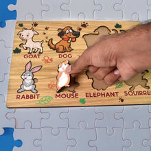 Wooden Animal Puzzle Learning Educational Board (1 Set / 28×20 Cm) - luckystorebuy.in