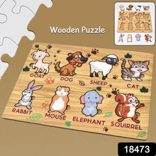 Wooden Animal Puzzle Learning Educational Board (1 Set / 28×20 Cm) - luckystorebuy.in