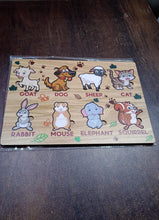 Wooden Animal Puzzle Learning Educational Board (1 Set / 28×20 Cm) - luckystorebuy.in