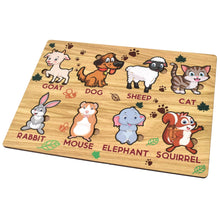 Wooden Animal Puzzle Learning Educational Board (1 Set / 28×20 Cm) - luckystorebuy.in