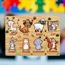 Wooden Animal Puzzle Learning Educational Board (1 Set / 28×20 Cm) - luckystorebuy.in