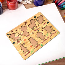 Wooden Animal Puzzle Learning Educational Board (1 Set / 28×20 Cm) - luckystorebuy.in