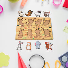Wooden Animal Puzzle Learning Educational Board (1 Set / 28×20 Cm) - luckystorebuy.in