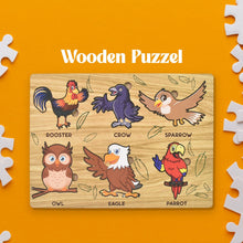Wooden Bird Puzzle Learning Educational Board (1 Set / 28×20 Cm) - luckystorebuy.in