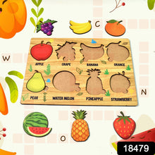 Wooden Fruits Puzzle Learning Educational Board (1 Set / 28×20 Cm) - luckystorebuy.in