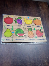 Wooden Fruits Puzzle Learning Educational Board (1 Set / 28×20 Cm) - luckystorebuy.in