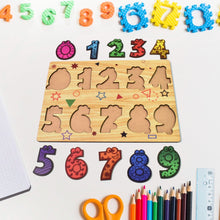 Wooden Number Puzzle Learning Educational Board (1 Set / 28×20 Cm) - luckystorebuy.in