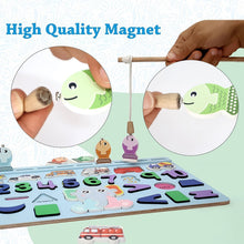 Wooden Number Puzzle Match Board and magnetic rod - luckystorebuy.in