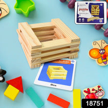 Wooden Pattern Brain Puzzles 20 Pcs Wooden Strips, 40 Pattern Cards (1 Set) - luckystorebuy.in