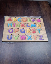 Wooden Puzzle Board ABC Letters Shapes Educational Learning Toys (1 Set) - luckystorebuy.in