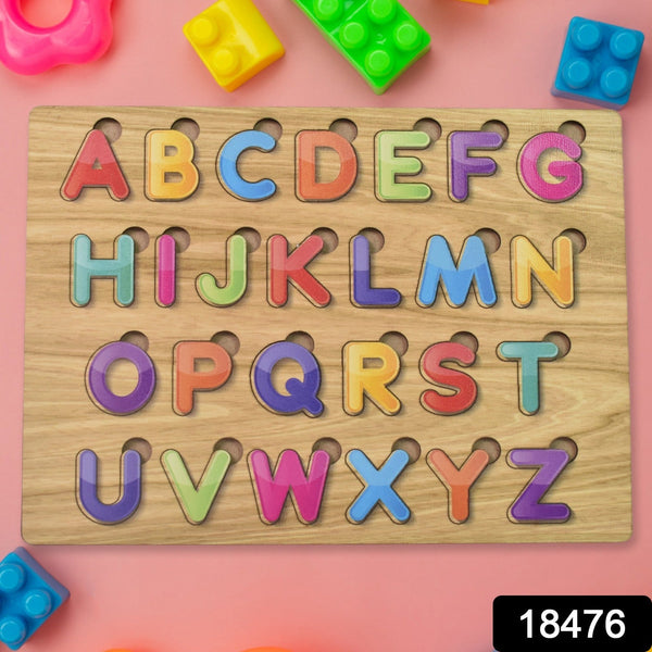 Wooden Puzzle Board ABC Letters Shapes Educational Learning Toys (1 Set) - luckystorebuy.in