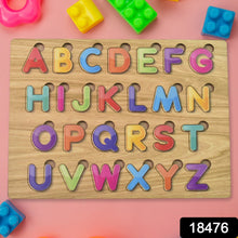 Wooden Puzzle Board ABC Letters Shapes Educational Learning Toys (1 Set) - luckystorebuy.in