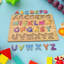 Wooden Puzzle Board ABC Letters Shapes Educational Learning Toys (1 Set) - luckystorebuy.in