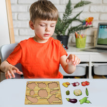 Wooden Vegetable Puzzle Learning Educational Board (1 Set / 28×20 Cm) - luckystorebuy.in