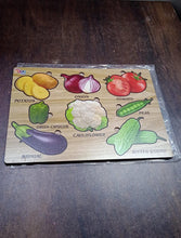 Wooden Vegetable Puzzle Learning Educational Board (1 Set / 28×20 Cm) - luckystorebuy.in