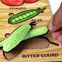Wooden Vegetable Puzzle Learning Educational Board (1 Set / 28×20 Cm) - luckystorebuy.in