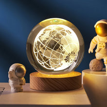 World 3D Crystal Ball lamps With Wood Base (1 Pc) - luckystorebuy.in