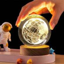 World 3D Crystal Ball lamps With Wood Base (1 Pc) - luckystorebuy.in