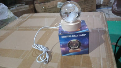 World 3D Crystal Ball lamps With Wood Base (1 Pc) - luckystorebuy.in